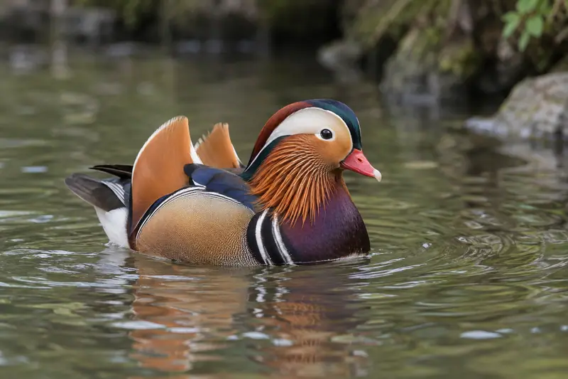 AI illustration: Male mandarin duck plumage.
