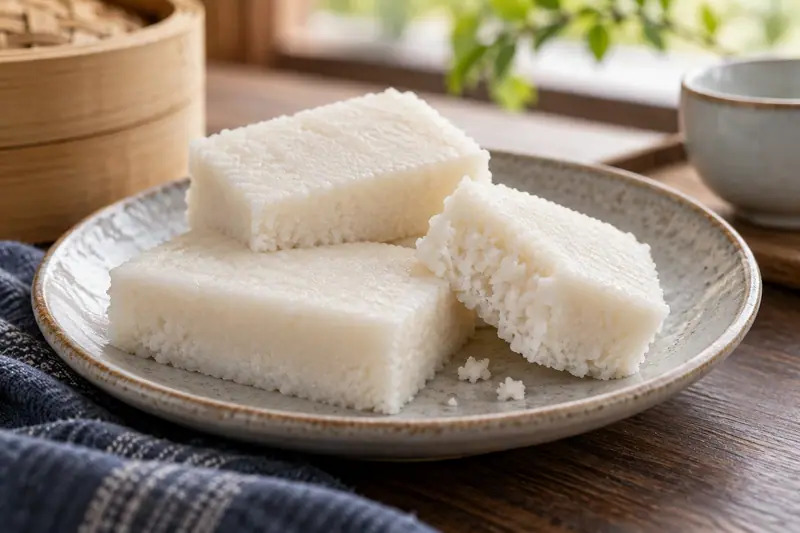 AI illustration: Soft steamed rice-flour cakes with a fine crumb.