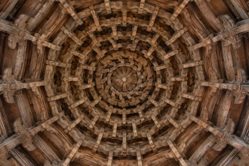 AI illustration: AI illustration: caisson ceiling; generic detail, not a photograph of this place.