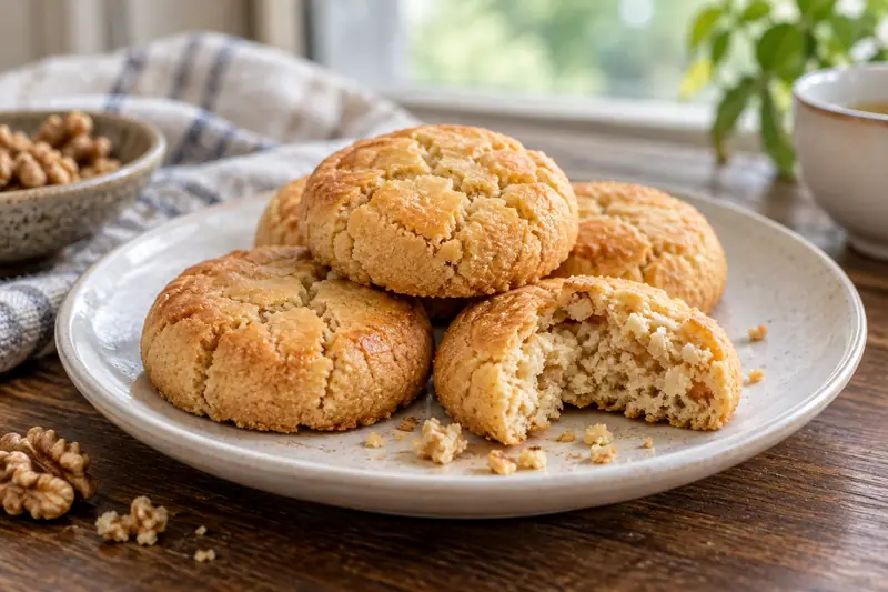 AI illustration: Crumbly golden taosu cookies