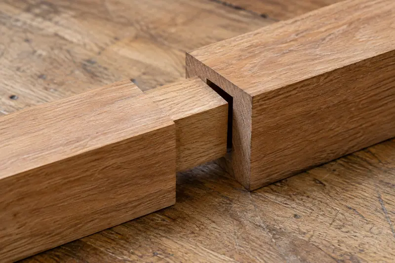 AI illustration: AI illustration: timber mortise tenon; general category detail, not an actual photograph.