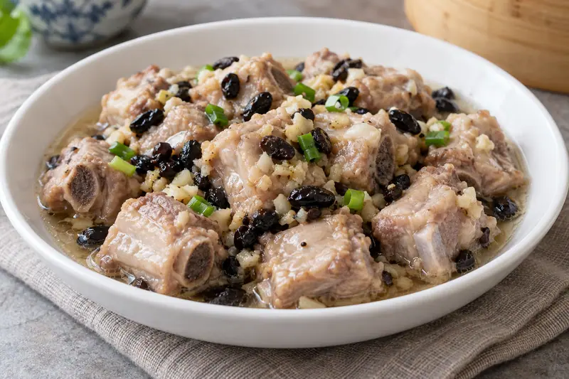AI illustration: Small pork rib pieces steamed with fermented black beans.