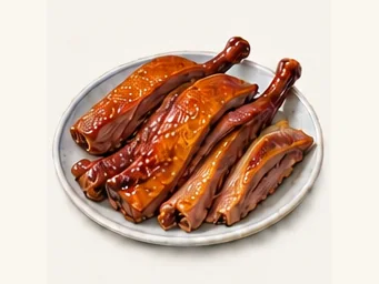 Wuwei smoked pressed duck · 无为板鸭 · AI dish illustration