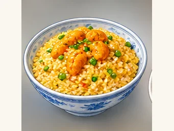 Nan'ao sea-urchin fried rice · 南澳海胆炒饭 · AI dish illustration