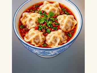 Mabian wontons · 马边抄手 · AI dish illustration