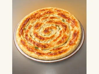 Qinghai oil-drizzled flatbread · 狗浇尿 · AI dish illustration