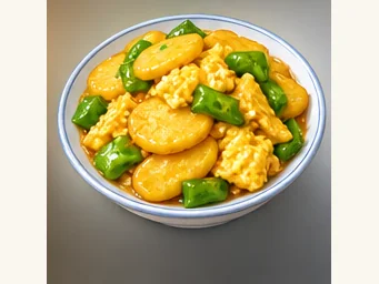 Jingdezhen alkaline rice cakes · 碱水粑 · AI dish illustration