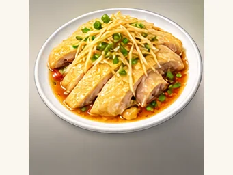 Hakka ginger chicken · 客家姜汁鸡 · AI dish illustration