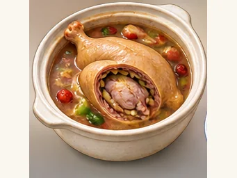 Kaifeng nested poultry stew · 套四宝 · AI dish illustration