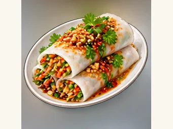 Anshun rice-sheet rolls · 安顺裹卷 · AI dish illustration