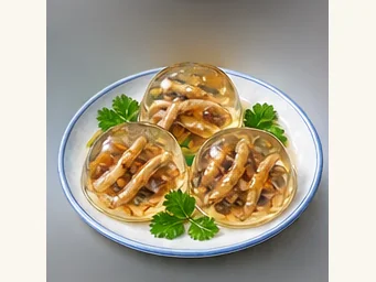 Minnan sea-worm jelly · 土笋冻 · AI dish illustration