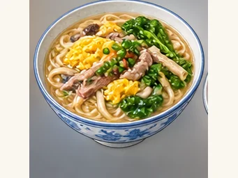 Dongyang thick-soup noodles · 东阳沃面 · AI dish illustration