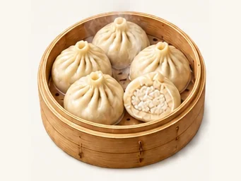 Lhasa meat-filled momo · 拉萨藏包子 · AI dish illustration