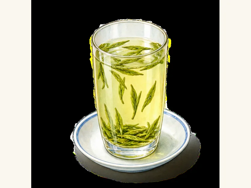 West Lake Longjing green tea · 西湖龙井茶 · AI dish illustration