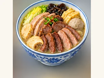 Zitong layered banquet bowl · 梓潼镶碗 · AI dish illustration