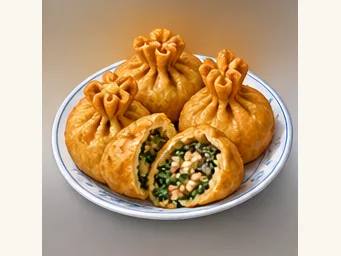Huzhu pocket pastries · 背口袋 · AI dish illustration