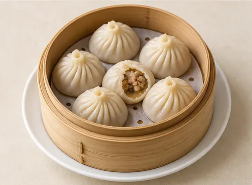 知味小笼 · Zhiweiguan Xiaolong Soup Buns · AI dish illustration