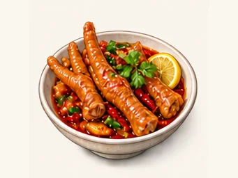 Leshan dressed chicken feet · 乐山凤爪 · AI dish illustration
