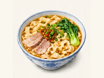 Yingjing hand-slapped noodles · 荥经挞挞面 · AI dish illustration