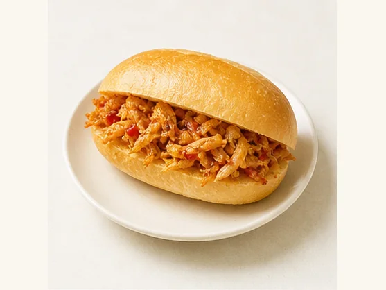 Macao spicy fish-filled bun · 澳门辣鱼包 · AI dish illustration