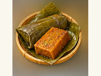Luzhou yellow rice cakes · 泸州黄粑 · AI dish illustration