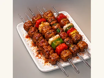 Jinzhou barbecue skewers · 锦州烧烤 · AI dish illustration