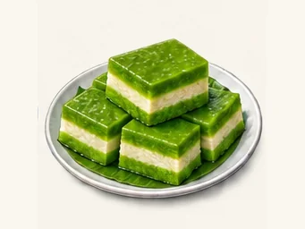 Hainan pandan cake · 斑斓糕 · AI dish illustration
