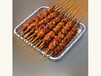 Hegang small barbecue skewers · 鹤岗小串 · AI dish illustration