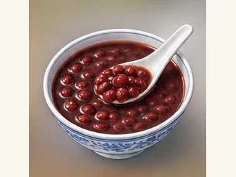 Red bean dessert soup · 红豆沙 · AI dish illustration