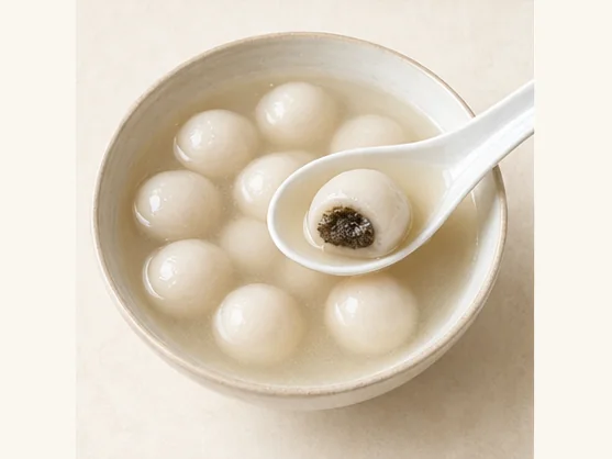 Chongqing small sweet rice dumplings · 山城小汤圆 · AI dish illustration