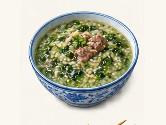 Tibetan nettle porridge · 荨麻粥 · AI dish illustration