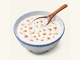 Yogurt with silverweed roots · 酸奶人参果 · AI dish illustration