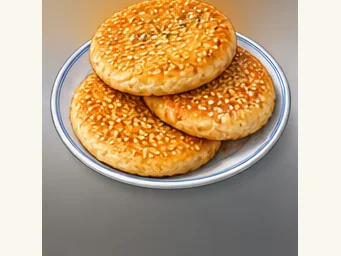 Zhaoxian Shita flatbread · 赵县石塔烧饼 · AI dish illustration