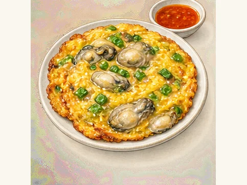 Oyster omelet · 海蛎煎 · AI dish illustration