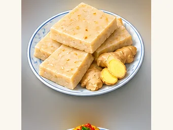 Pengxi ginger cake · 蓬溪姜糕 · AI dish illustration