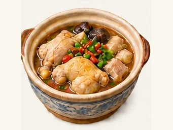Ziyang steamed basin · 紫阳蒸盆 · AI dish illustration