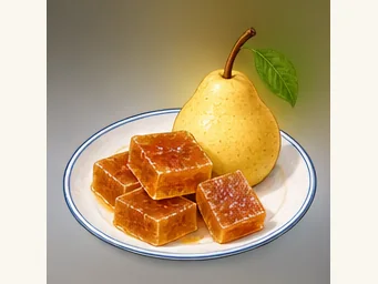 Shanghai pear-syrup candy · 上海梨膏糖 · AI dish illustration