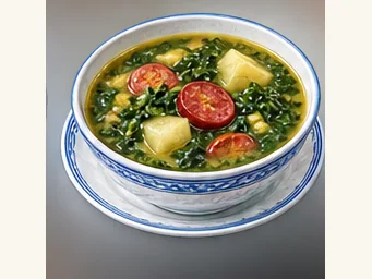 Portuguese green soup · 葡国青菜汤 · AI dish illustration