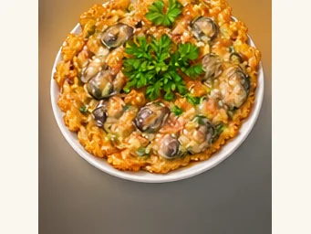 Duck-egg oyster pancake · 鸭蛋蚝饼 · AI dish illustration