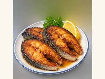 Yingkou pan-fried mackerel · 营口香煎鲅鱼 · AI dish illustration