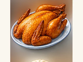 Dezhou five-spice chicken · 德州扒鸡 · AI dish illustration
