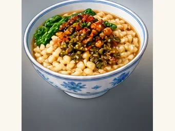 Jingxing minxu dough pieces · 井陉抿须 · AI dish illustration