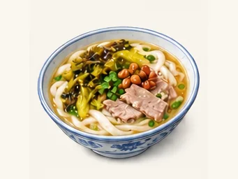 Shishan rice noodles · 石山粉 · AI dish illustration