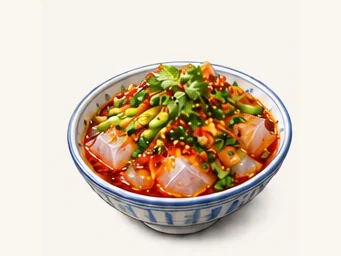 Kashgar jelly noodles · 喀什凉粉 · AI dish illustration