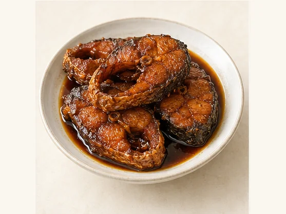 Shanghai sweet-soy fish · 上海熏鱼 · AI dish illustration