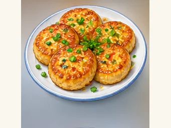 Pan-fried tofu patties · 南煎豆腐饼 · AI dish illustration