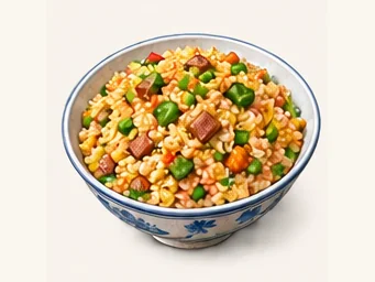 Naxi fried rice · 纳西炒饭 · AI dish illustration