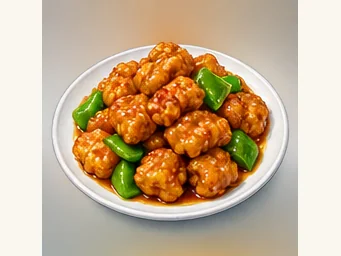 Jilin savoury pork chunks · 溜肉段 · AI dish illustration