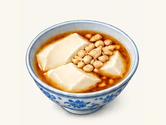 Taiwanese soft tofu dessert · 豆花 · AI dish illustration