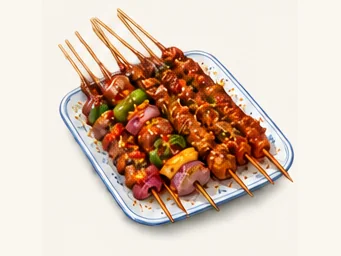 Lezhi barbecue · 乐至烤肉 · AI dish illustration